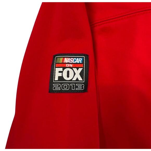 NASCAR on FOX Full Zipper Fleece Lined Polyester Jacket Red Men's Size XL - Picture 4 of 12